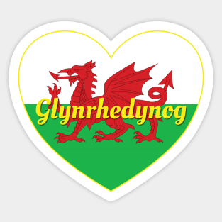 Glynrhedynog Cymru UK Baner Cymru Calon Sticker